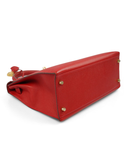 Kelly II sellier HERMES 32 Epsom rouge casaque