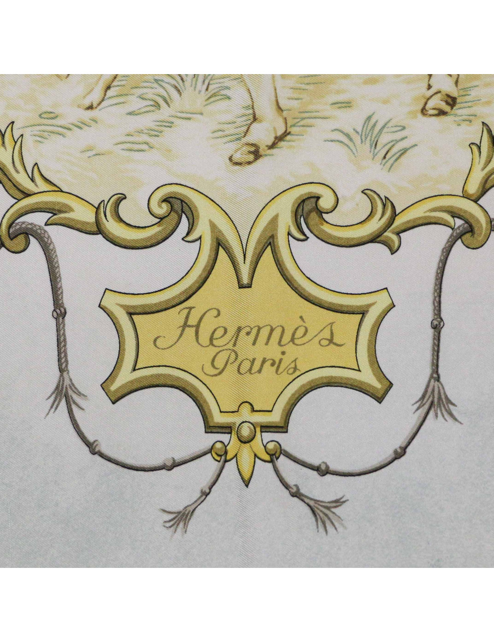 HERMES Chiens et Valets silk square scarf