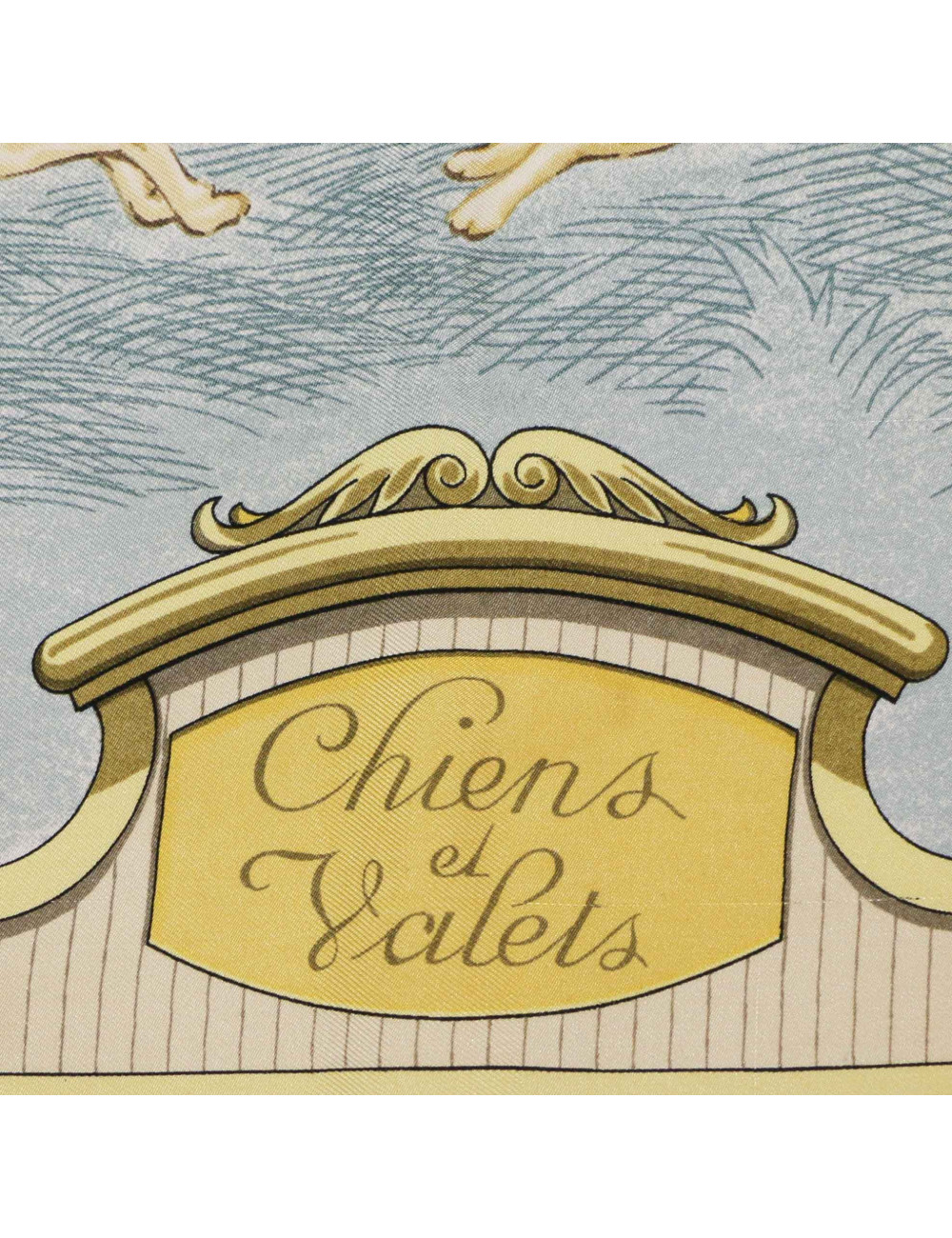 HERMES Chiens et Valets silk square scarf