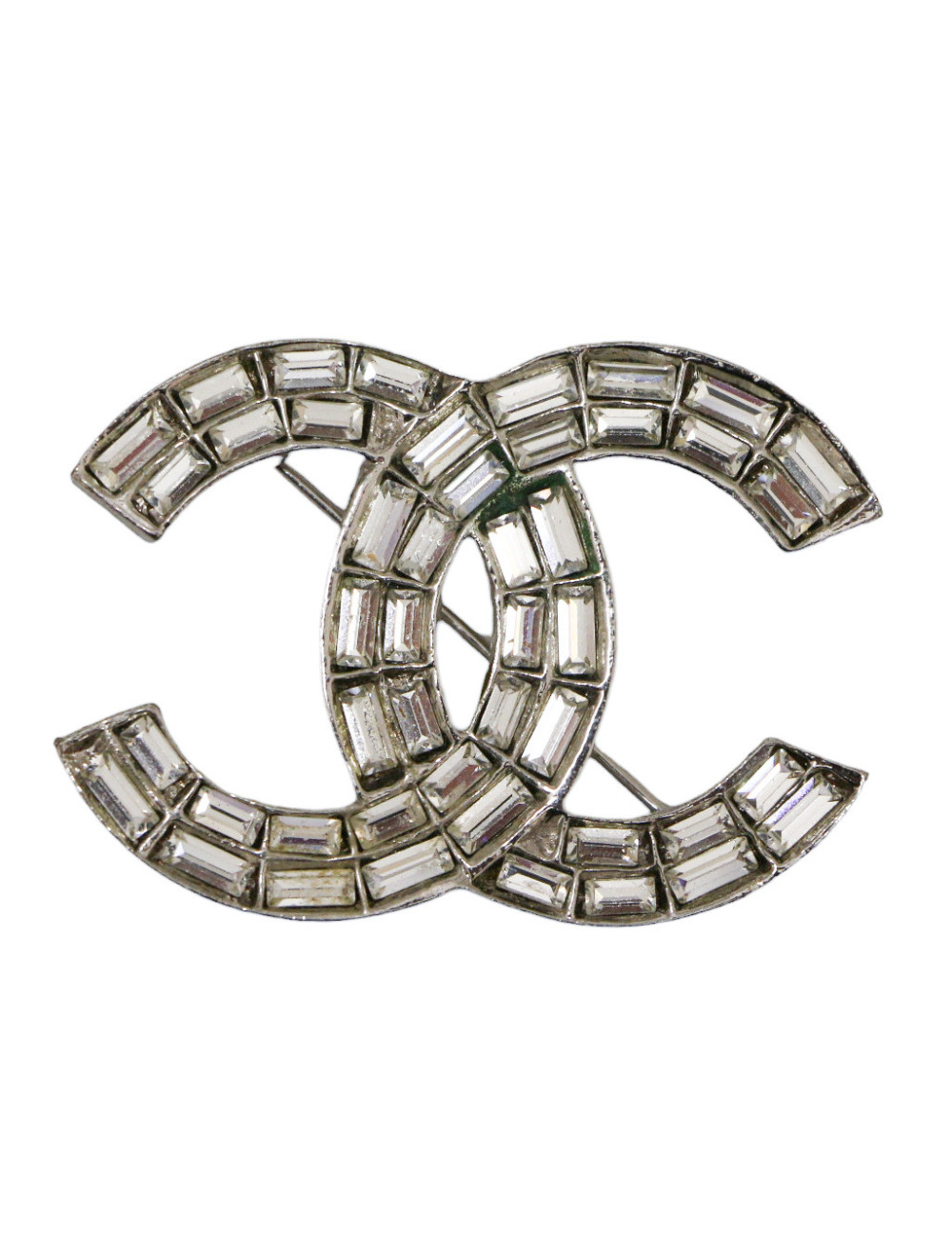 Broche CHANEL cristal taille baguette