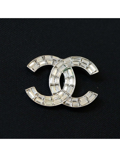 Broche CHANEL cristal taille baguette