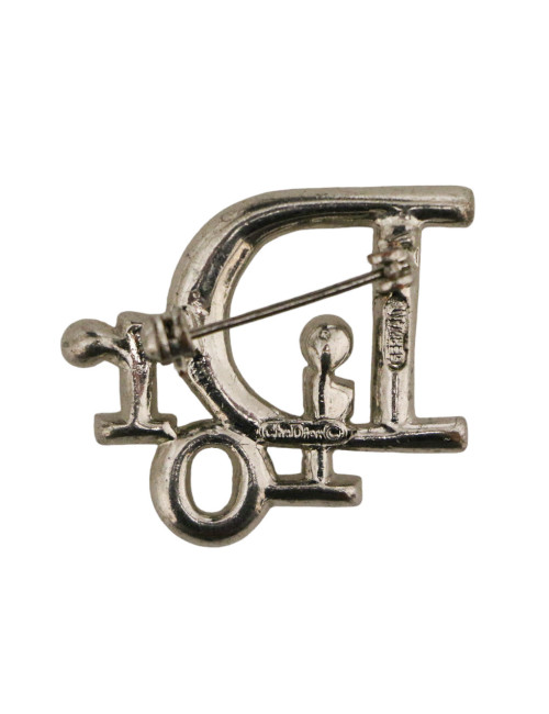 Broche CHRISTIAN DIOR argent strass