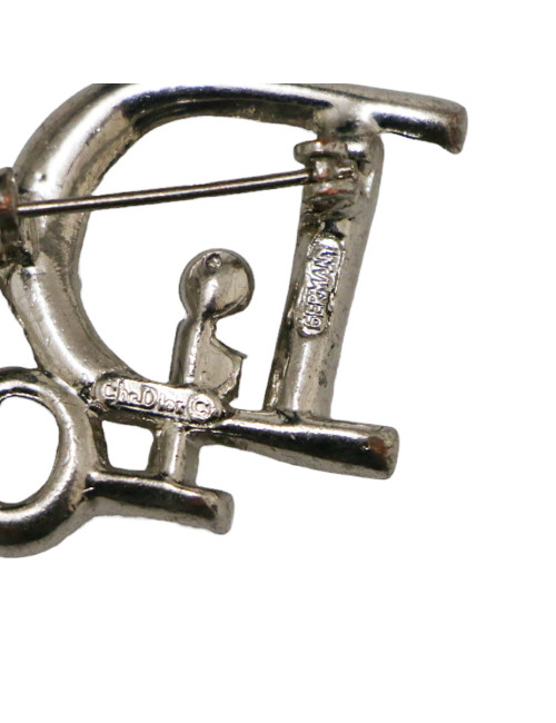 Broche CHRISTIAN DIOR argent strass