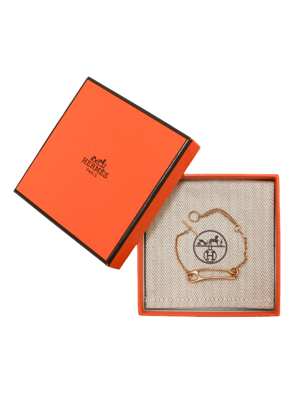 Bracelet HERMES chaine d'ancre Punk or