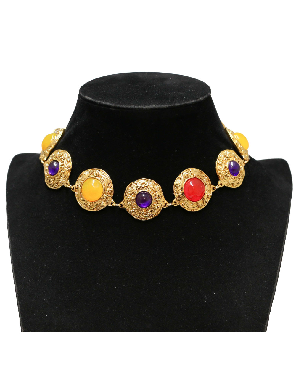 Collier chocker CHANEL verre multicolore