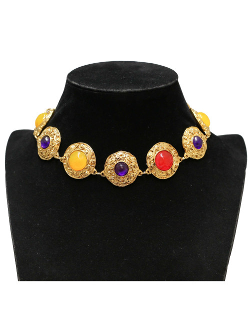 Collier chocker CHANEL verre multicolore