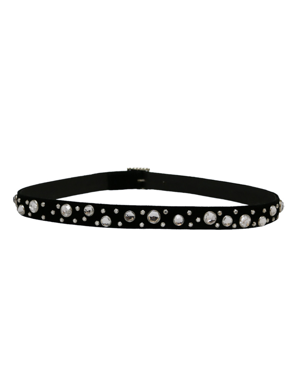SONIA RYKIEL black suede and rhinestones belt