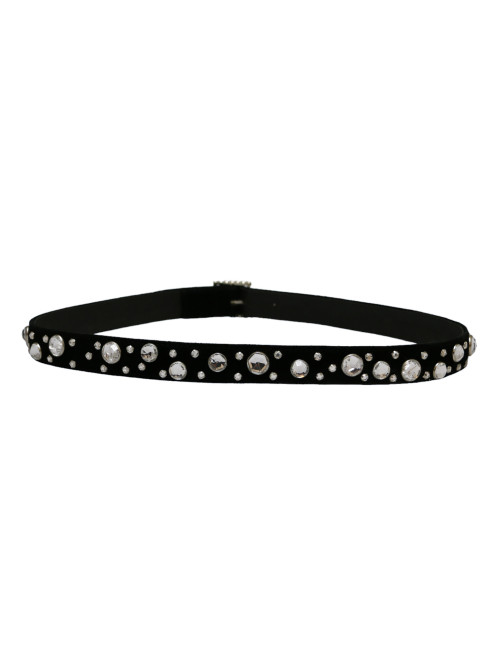 SONIA RYKIEL black suede and rhinestones belt