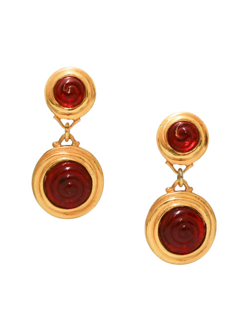 Clips pendants résine dorée