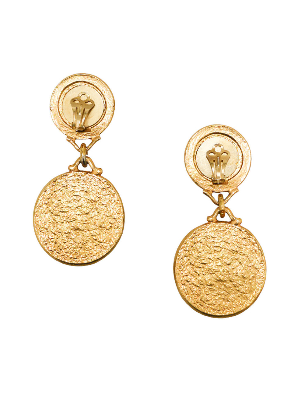 Clips pendants résine dorée