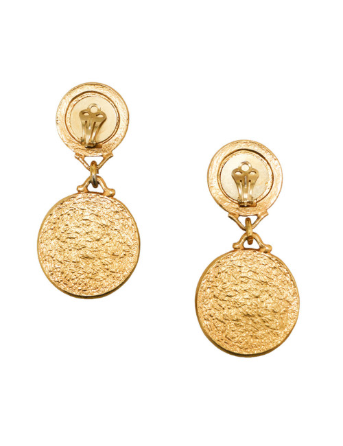 Clips pendants résine dorée