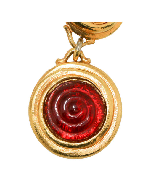 Clips pendants résine dorée