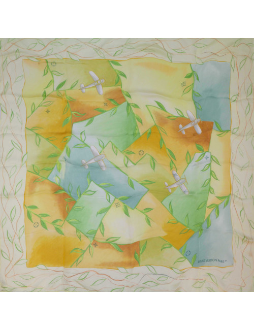 Foulard LOUIS VUITTON voile de soie Vintage