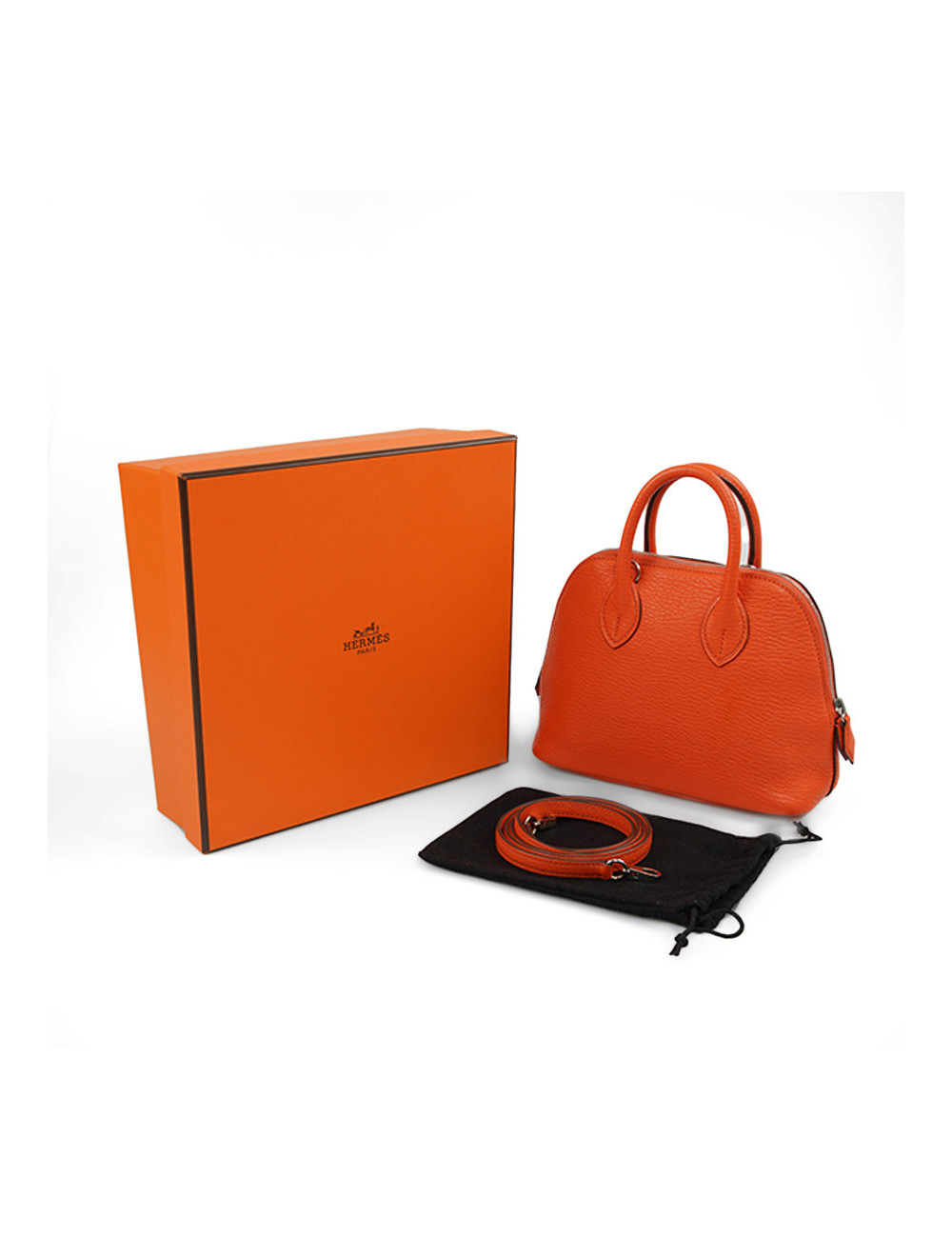 Mini sac bolide HERMES chèvre Myzore potiron