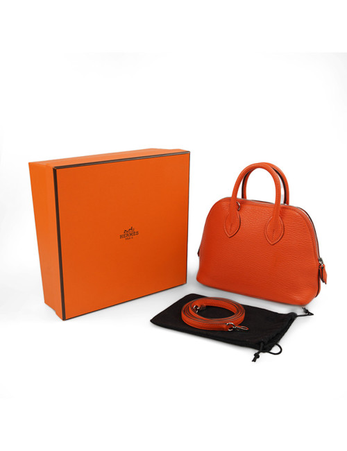 Mini sac bolide HERMES chèvre Myzore potiron
