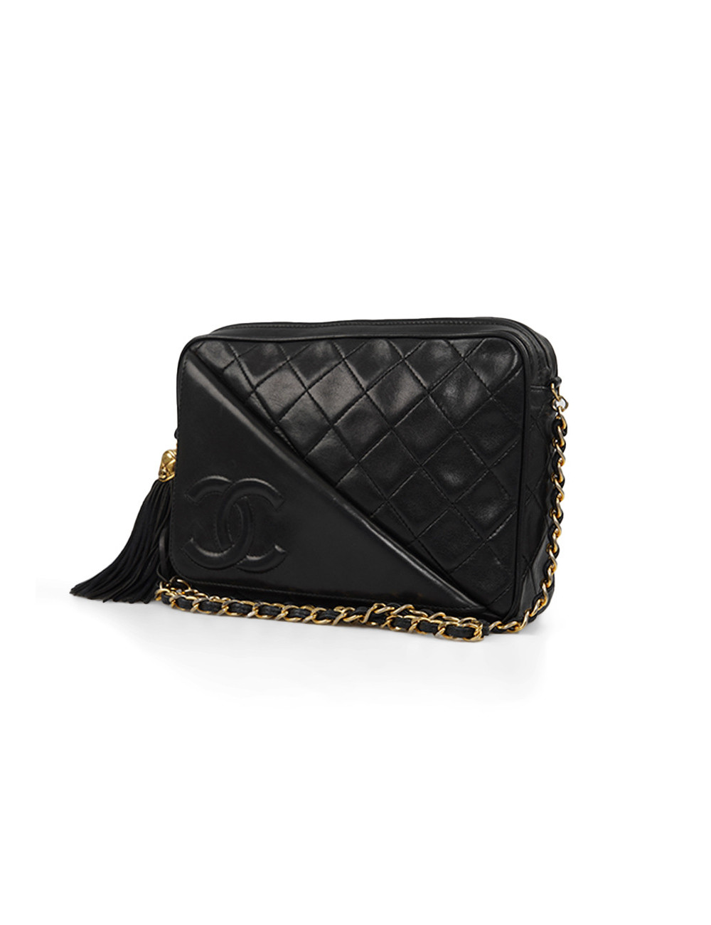 Sac vintage Caméra Chanel cuir d'agneau