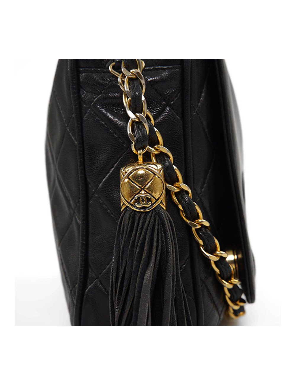 Sac vintage Caméra Chanel cuir d'agneau