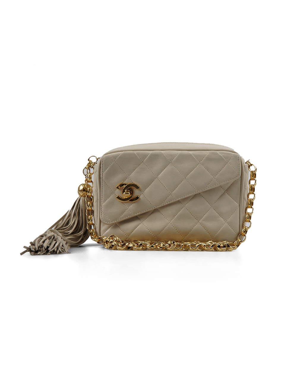 Sac vintage caméra CHANEL écru