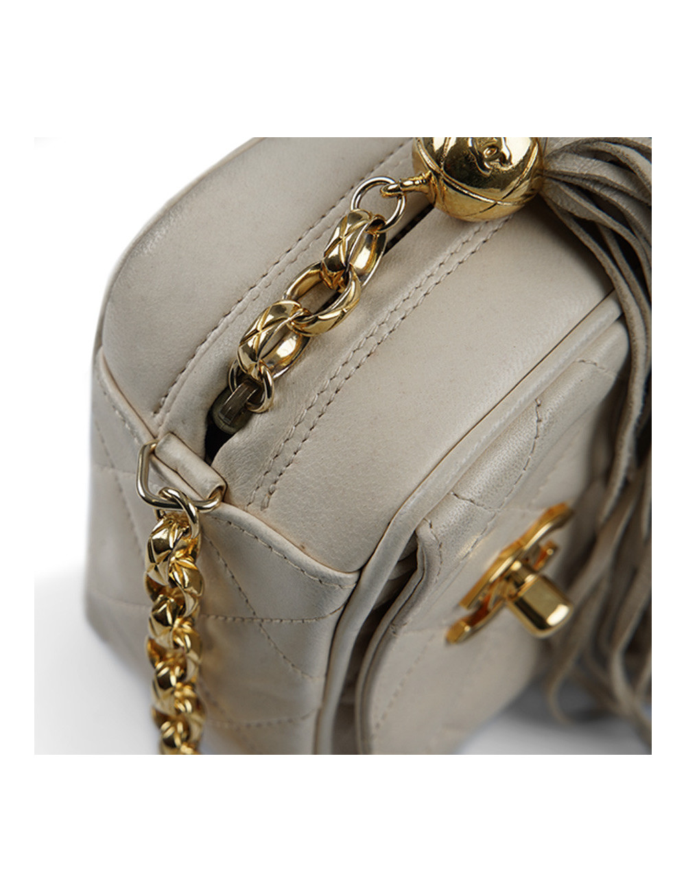 Sac vintage caméra CHANEL écru