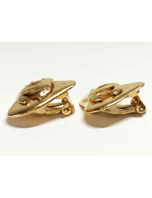 Clips coeur CHANEL dorés vintage