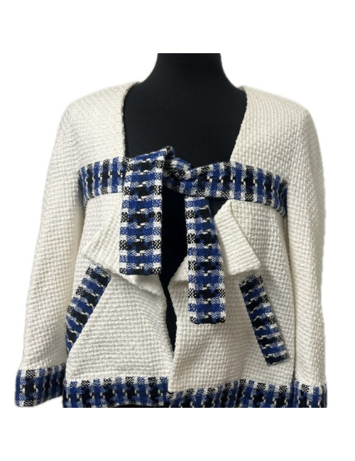 Veste CHANEL blanche gansée 
