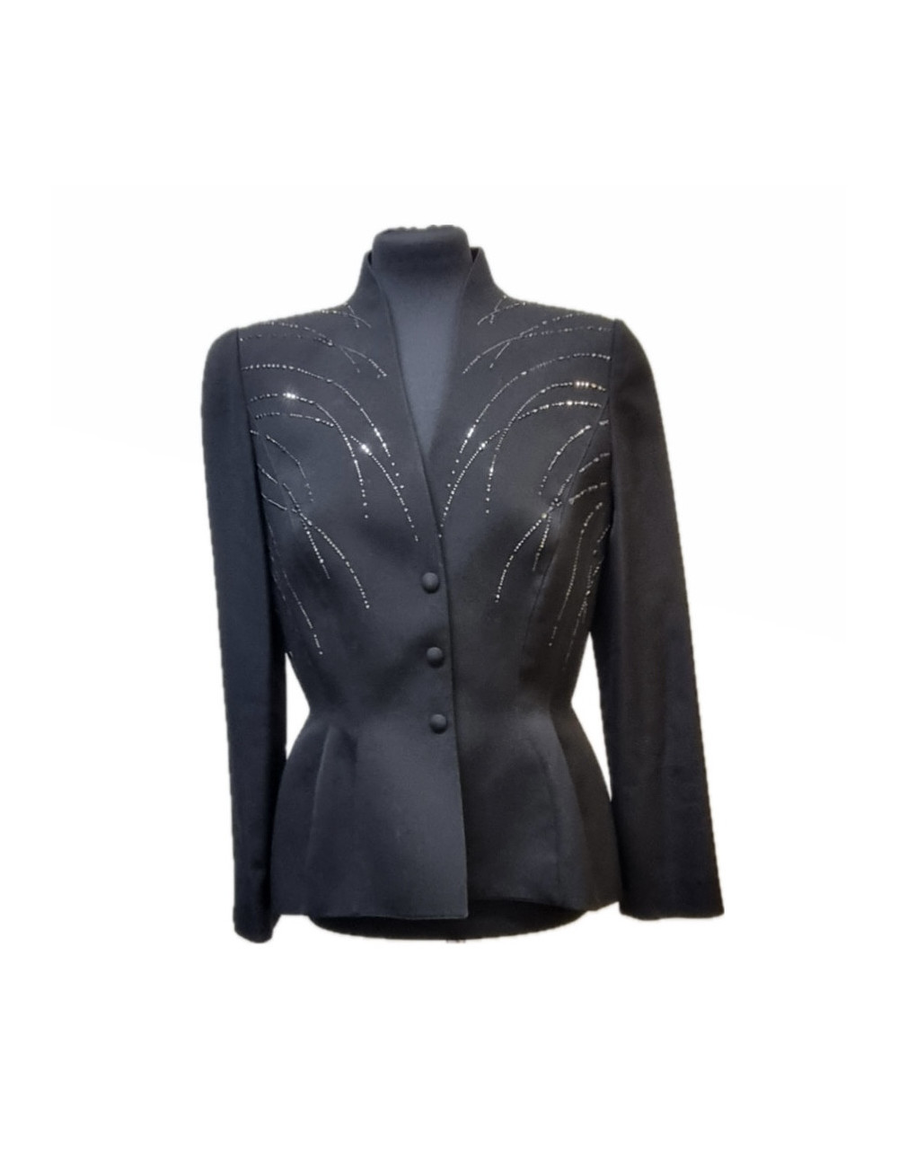 Veste THIERRY MUGLER T42 noire incrustation 