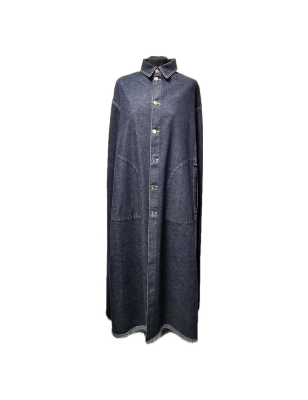 Longue cape T M ALAIA denim bleu