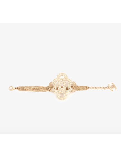 Bracelet CHANEL  CC serti de perles et brillants