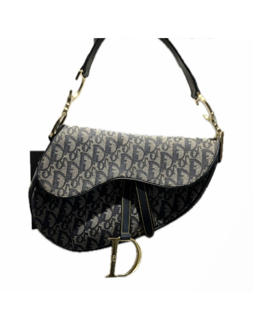 Saddle CHRISTIAN DIOR toile oblique vintage