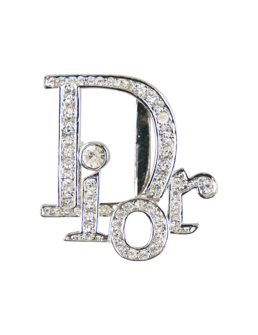 Boucle de ceinture CHRISTIAN DIOR argent strass