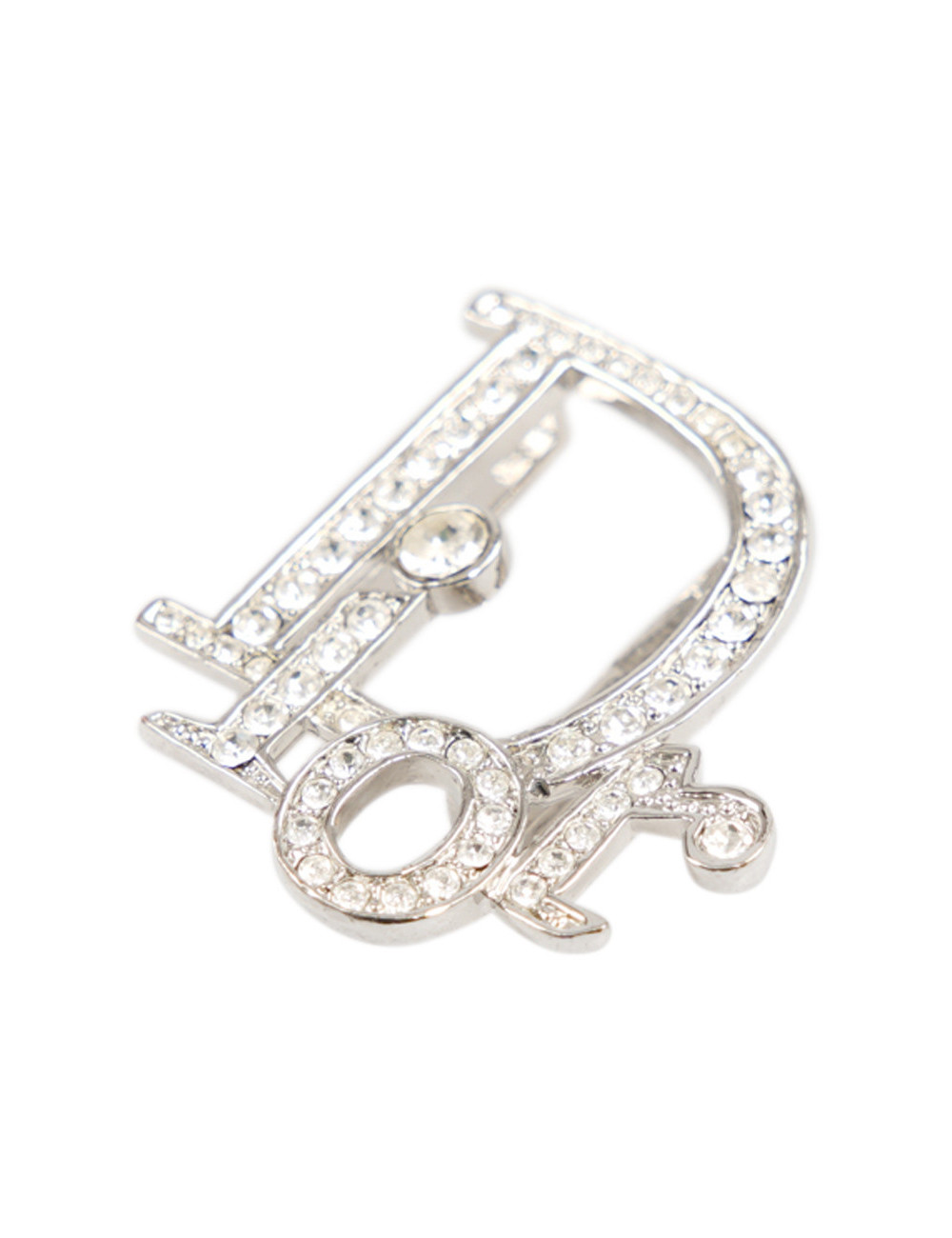 Boucle de ceinture CHRISTIAN DIOR argent strass