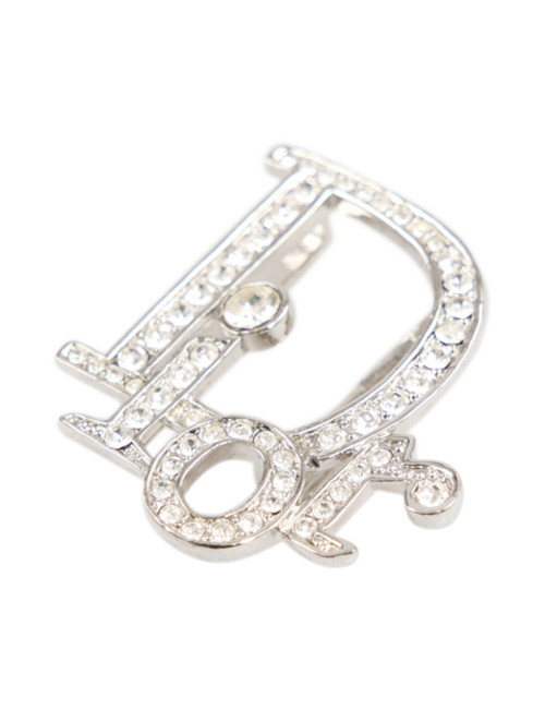 Boucle de ceinture CHRISTIAN DIOR argent strass