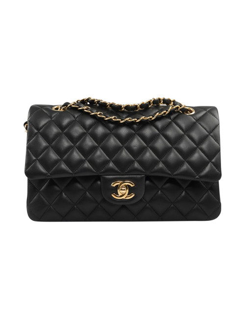 Timeless CHANEL cuir d'agneau noir