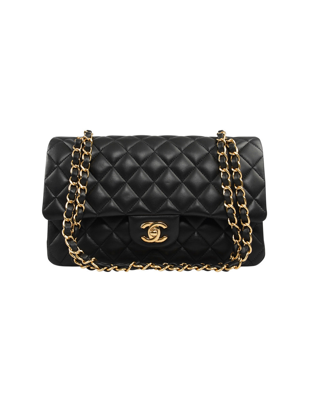 Timeless CHANEL cuir d'agneau noir