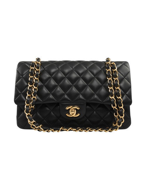 Timeless CHANEL cuir d'agneau noir