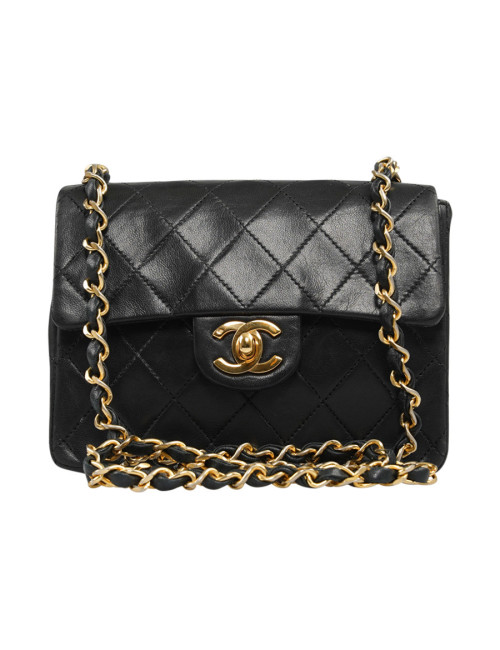 Sac Classique carré vintage CHANEL noir 