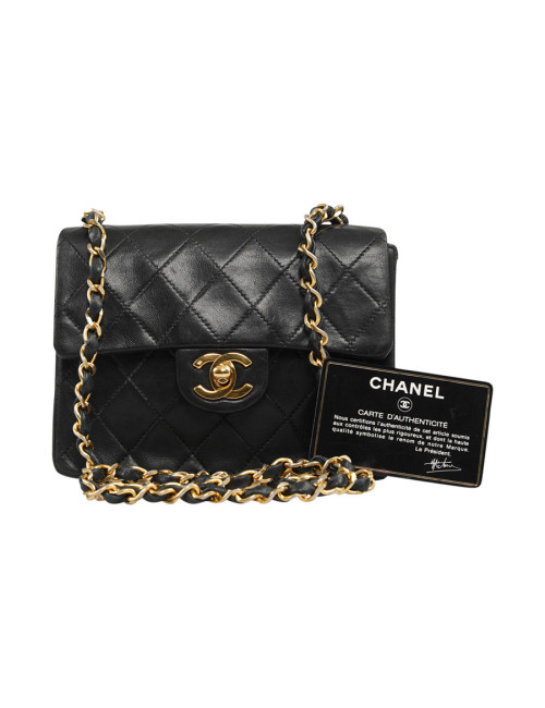 Sac Classique carré vintage CHANEL noir 