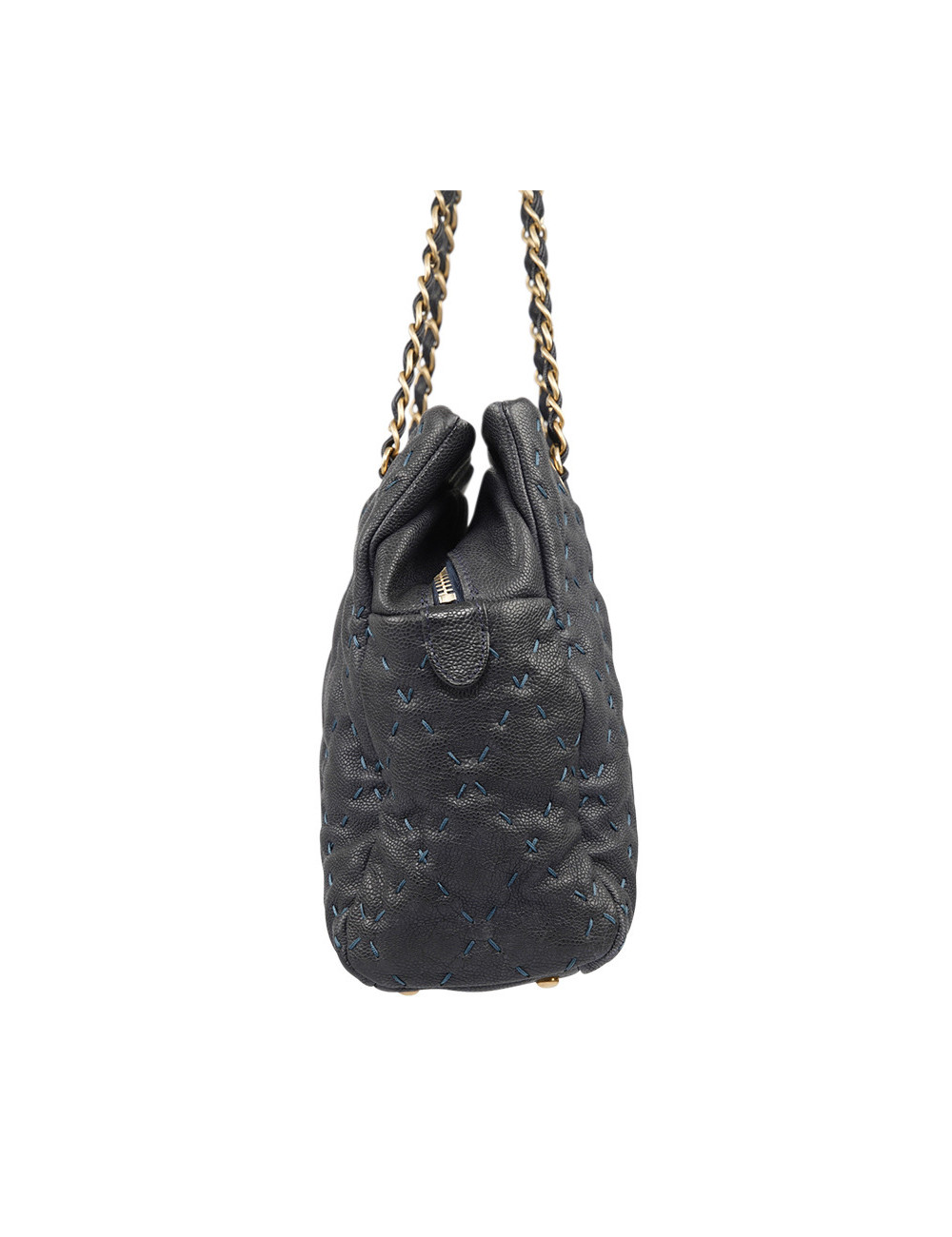 Cabas CHANEL cuir de veau bleu 