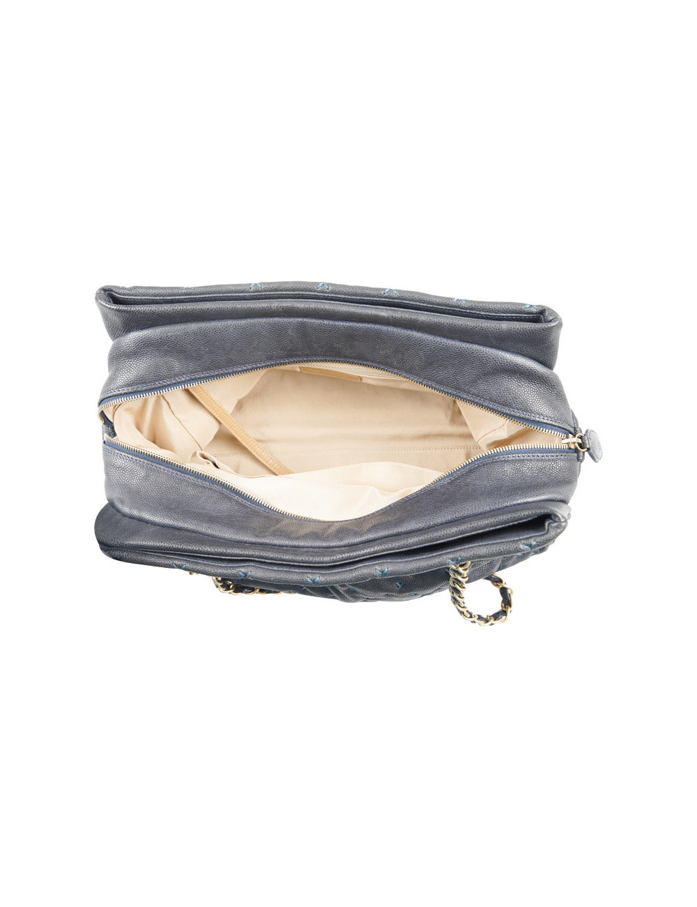 Cabas CHANEL cuir de veau bleu 