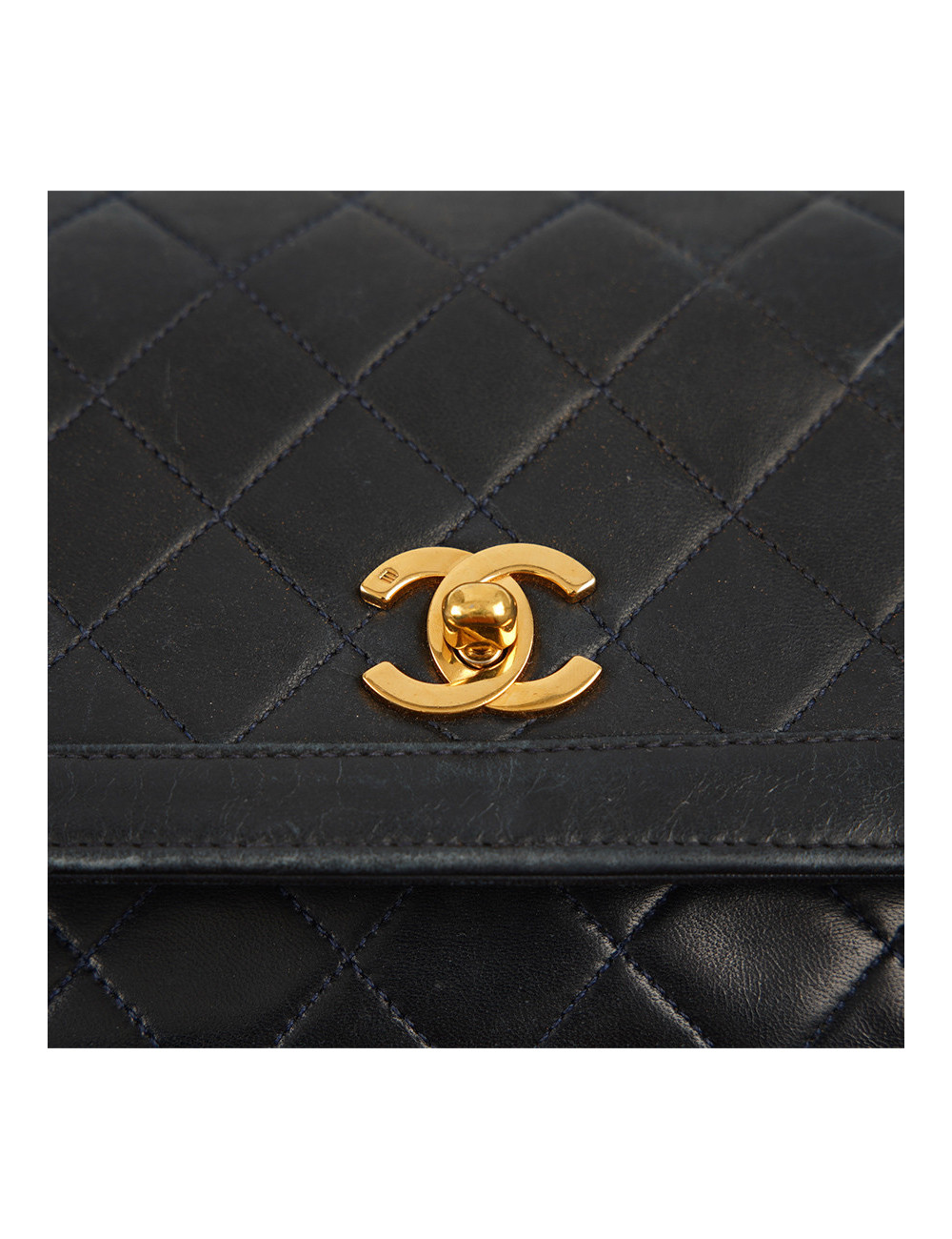 Sac vintage CHANEL bleu marine