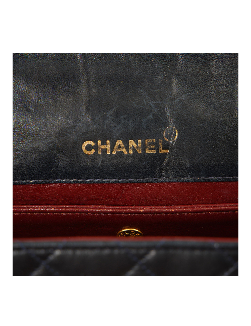 Sac vintage CHANEL bleu marine