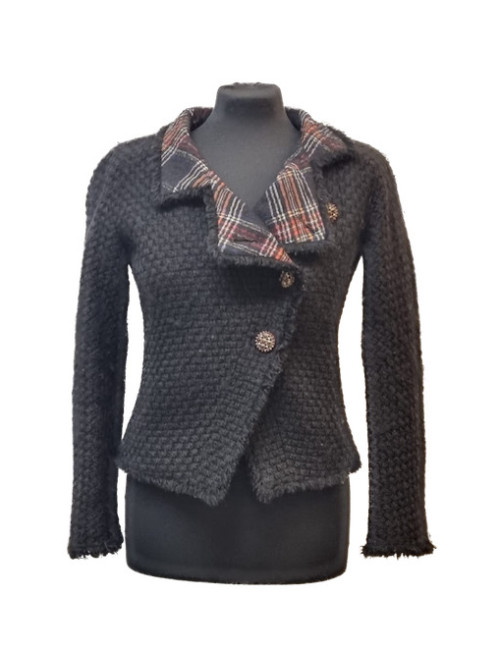 Veste CHANEL T 34 tweed noir