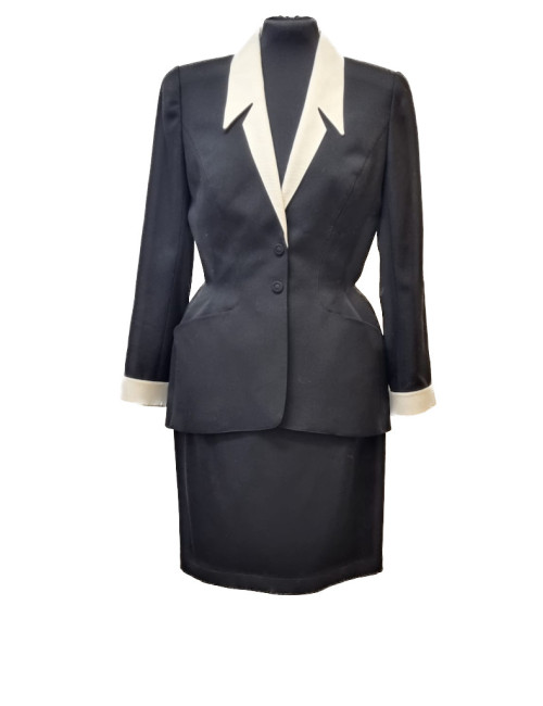 Ensemble  T40 THIERRY MUGLER noir veste jupe