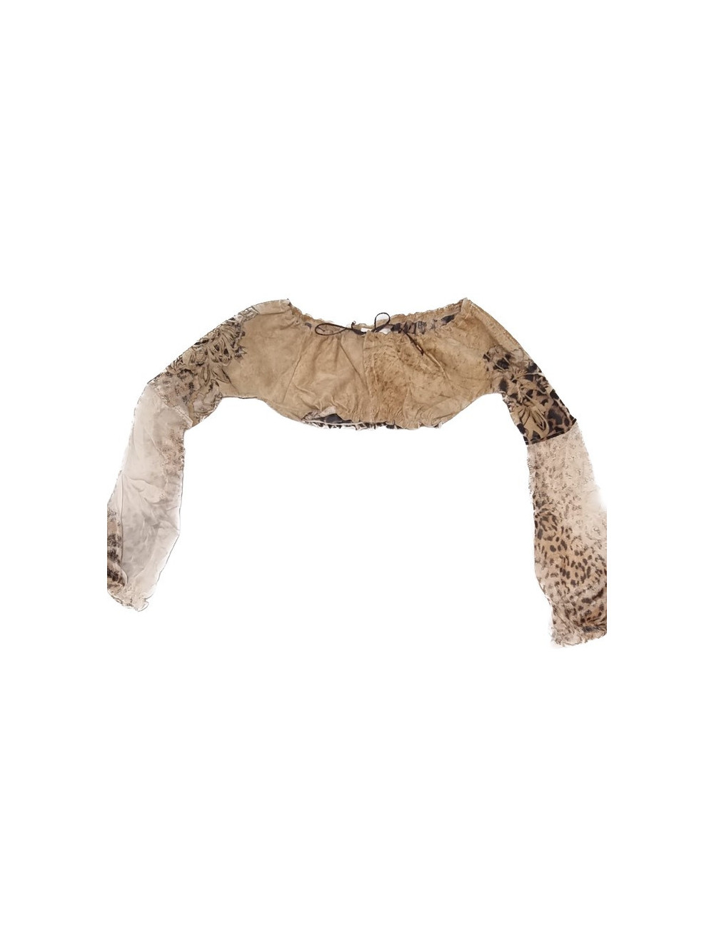 Crop ROBERTO CAVALLI t S cuir beige soie 