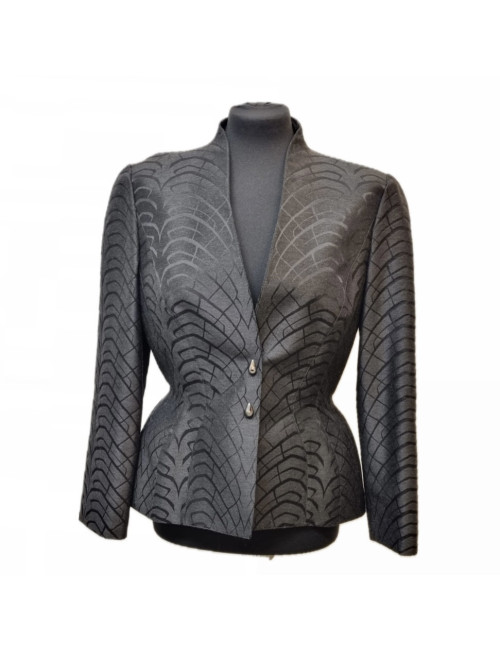 Veste T42 THIERRY MUGLER motifs noirs embossés