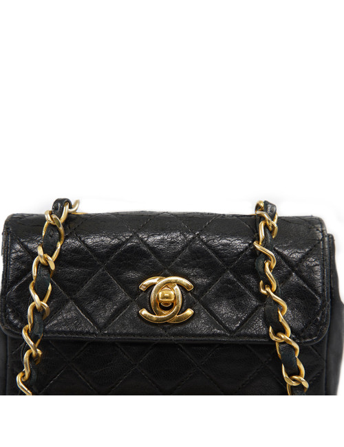 CHANEL vintage mini black crossbody bag
