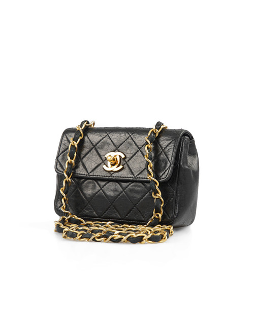 CHANEL vintage mini black crossbody bag