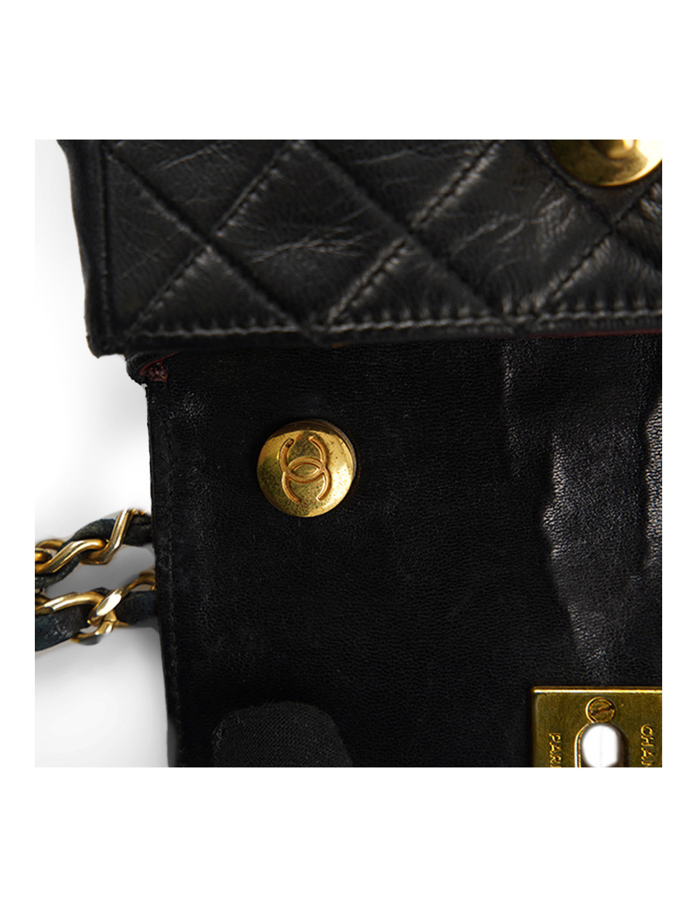 CHANEL vintage mini black crossbody bag
