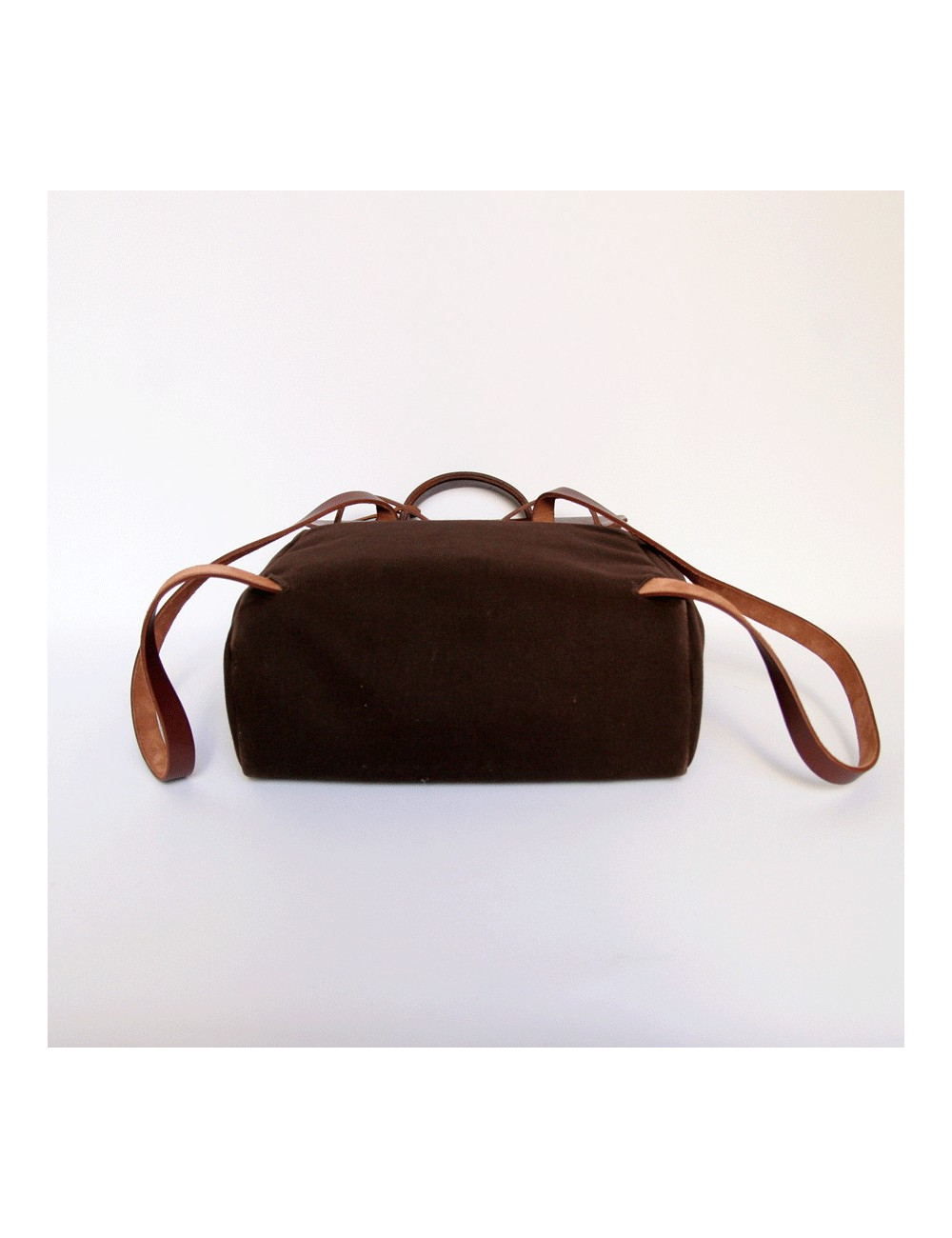 sac HERMES Herbag toile marron PM