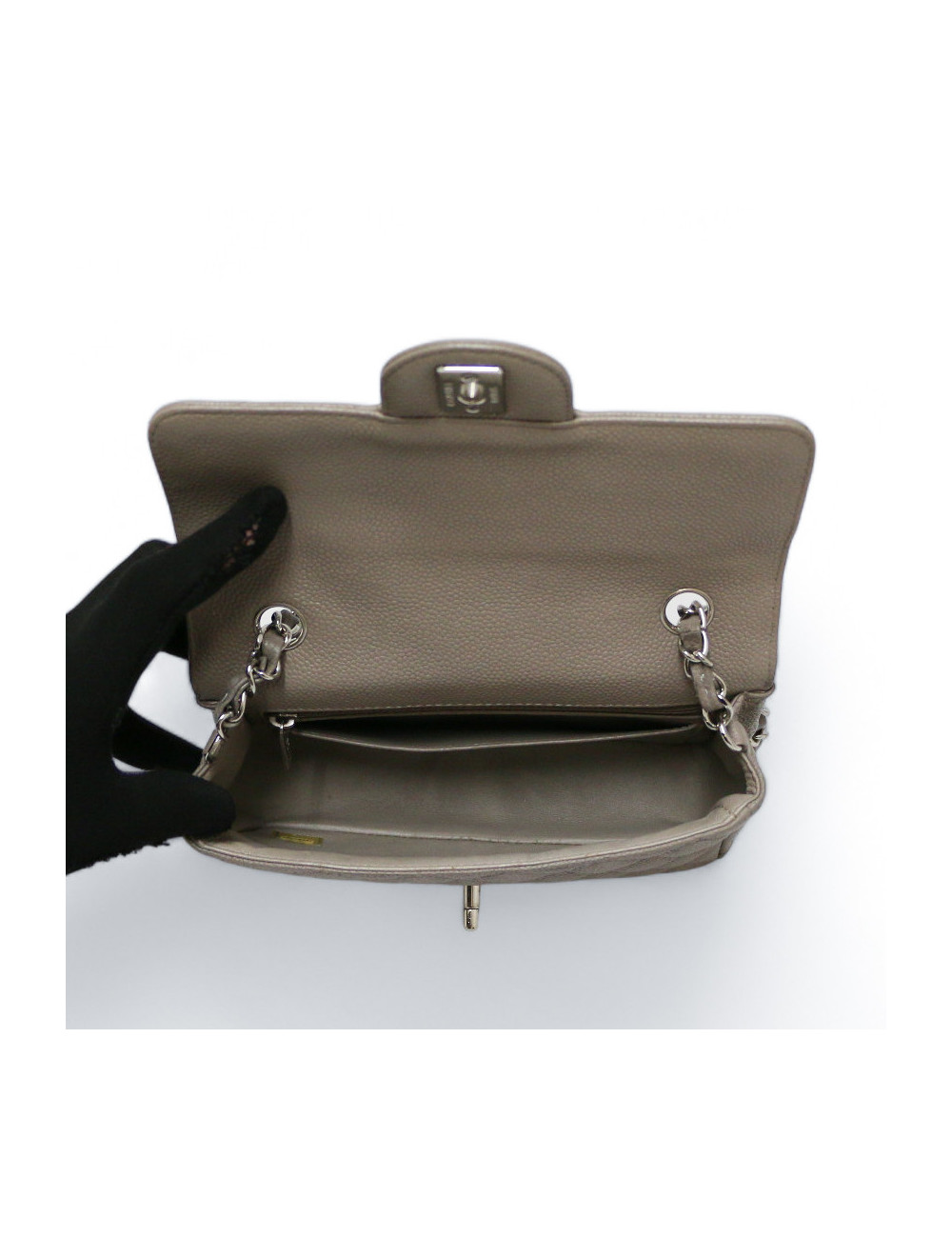 Mini timeless CHANEL gris cuir  caviar